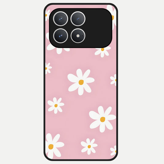  Soft Daisy Bliss Glass Case For Poco F8 Pro back cover – full design glossy printed glass finish