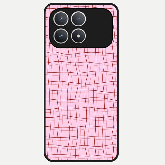  Soft Grid Bliss Glass Case For Poco F8 Pro back cover – full design glossy printed glass finish