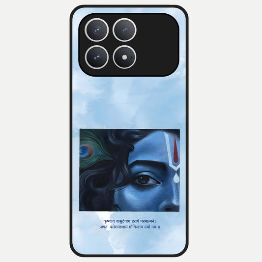  Spiritual Krishna Glass Case For Poco F8 Pro back cover – full design glossy printed glass finish