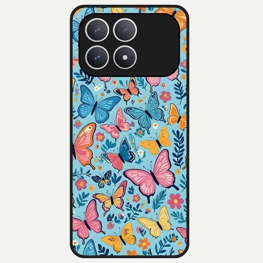  Spring Wing Garden Glass Case For Poco F8 Pro back cover – full design glossy printed glass finish