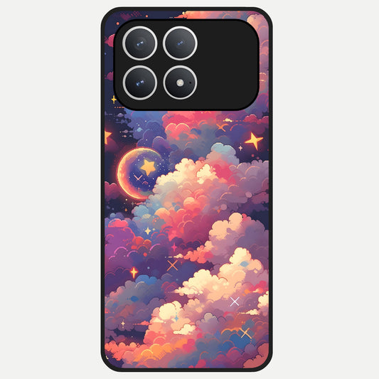  Starlit Dream Clouds Glass Case For Poco F8 Pro back cover – full design glossy printed glass finish