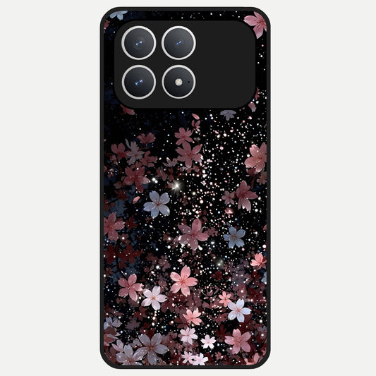  Starlit Flower Dreams Glass Case For Poco F8 Pro back cover – full design glossy printed glass finish