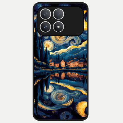  Starry Sky Serenity Glass Case For Poco F8 Pro back cover – full design glossy printed glass finish