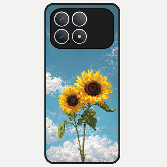  Sunlit Daisy Glow Glass Case For Poco F8 Pro back cover – full design glossy printed glass finish