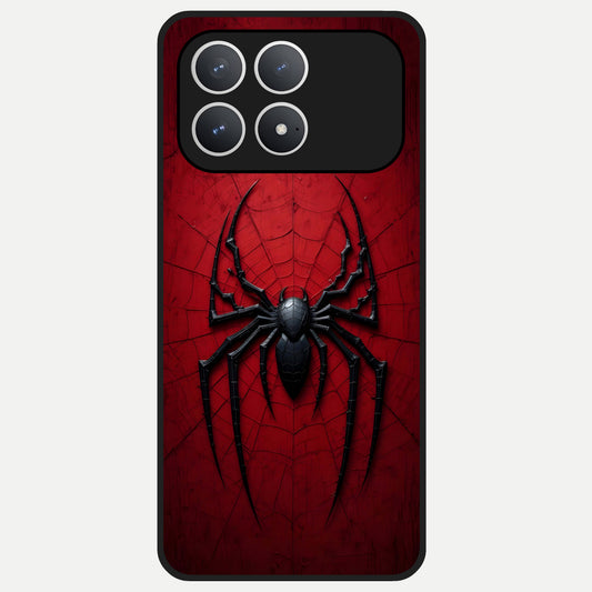  Superhero Web Emblem Glass Case For Poco F8 Pro back cover – full design glossy printed glass finish