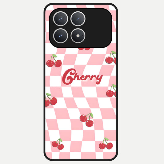  Sweet Cherry Vibes Glass Case For Poco F8 Pro back cover – full design glossy printed glass finish