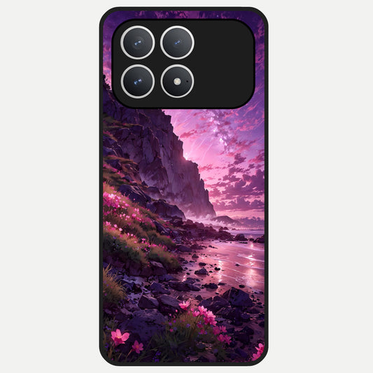  Twilight Blossom Coast Glass Case For Poco F8 Pro back cover – full design glossy printed glass finish