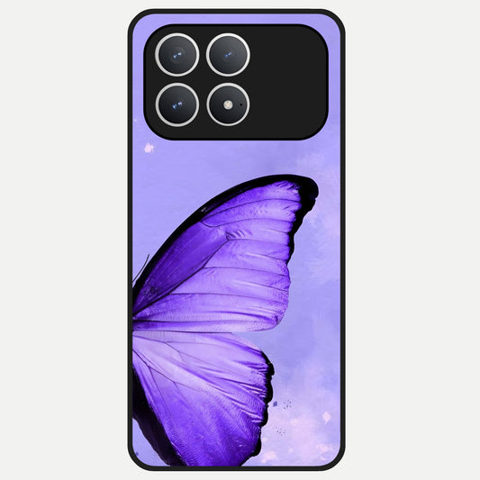  Violet Dream Wing Glass Case For Poco F8 Pro back cover – full design glossy printed glass finish