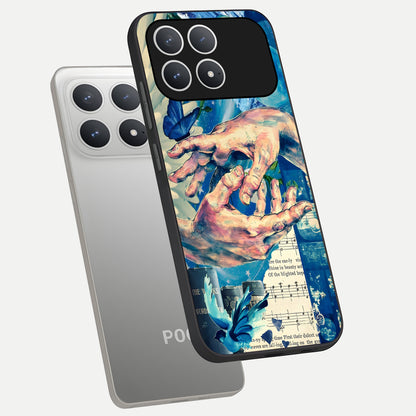  Aesthetic Divider phone case For Poco F8 Pro showing premium glass back cover with detailed artwork