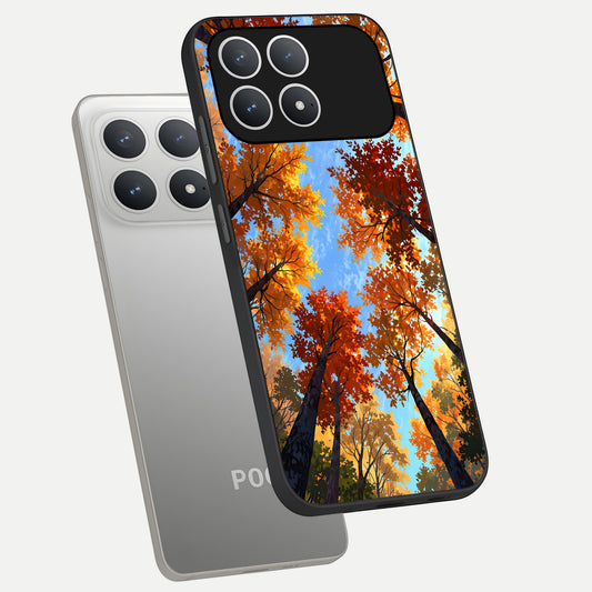  Autumn Sky Rise phone case For Poco F8 Pro showing premium glass back cover with detailed artwork