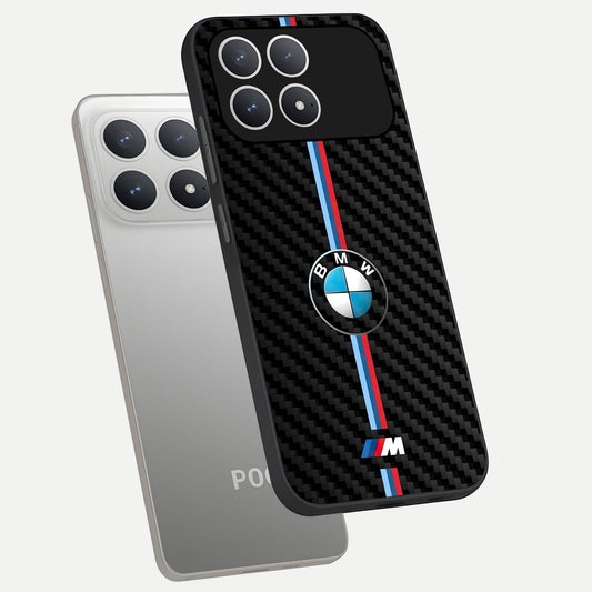  BMW Pattern phone case For Poco F8 Pro showing premium glass back cover with detailed artwork