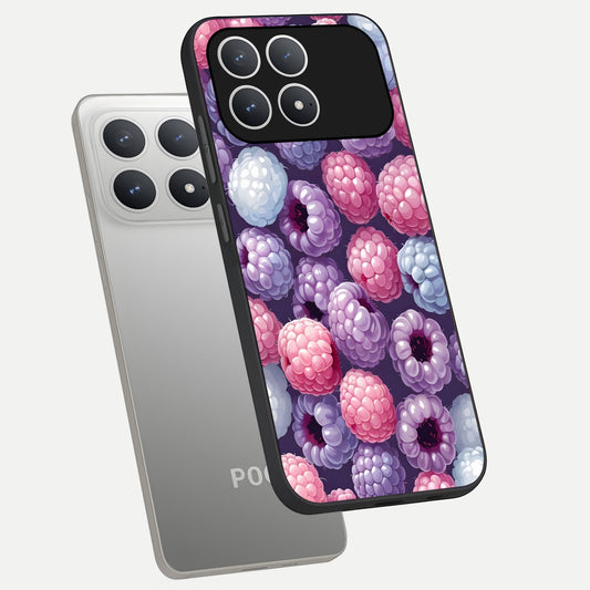  Berry Candy Pop phone case For Poco F8 Pro showing premium glass back cover with detailed artwork