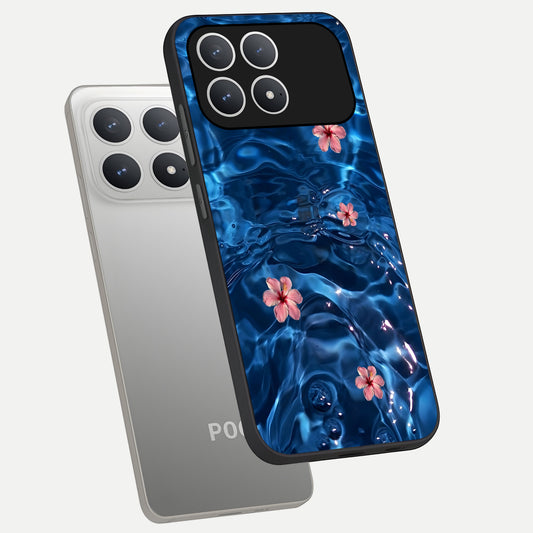  Bloom Thread Art phone case For Poco F8 Pro showing premium glass back cover with detailed artwork