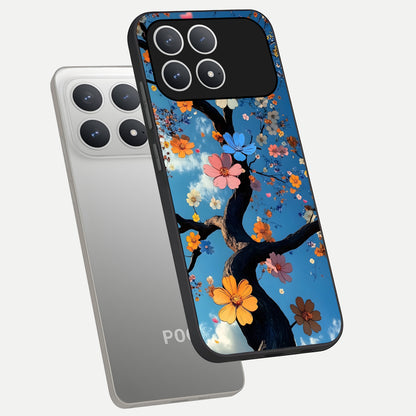  Blossom Dream Sky phone case For Poco F8 Pro showing premium glass back cover with detailed artwork
