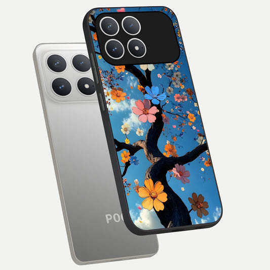  Blossom Dream Sky phone case For Poco F8 Pro showing premium glass back cover with detailed artwork