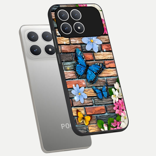  Brick Bloom Flight phone case For Poco F8 Pro showing premium glass back cover with detailed artwork