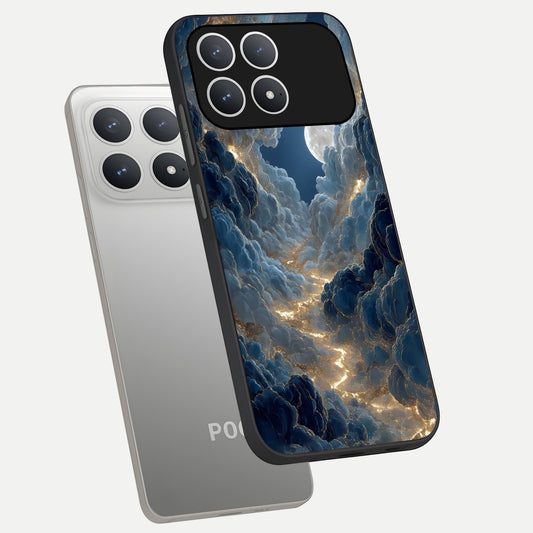  Celestial Cloud Road phone case For Poco F8 Pro showing premium glass back cover with detailed artwork