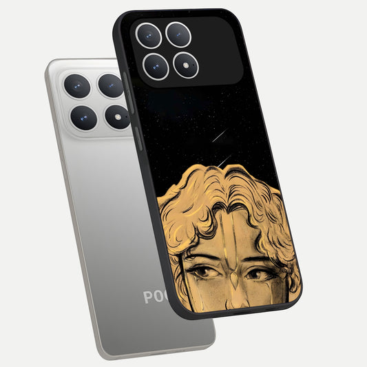  Celestial Gods Plan phone case For Poco F8 Pro showing premium glass back cover with detailed artwork