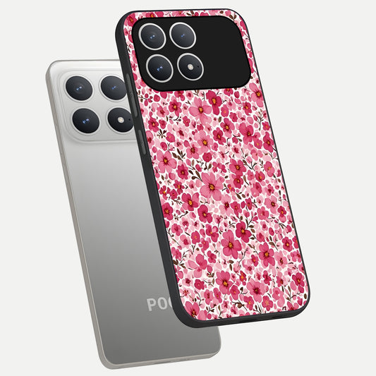  Cherry Blossom Charm phone case For Poco F8 Pro showing premium glass back cover with detailed artwork