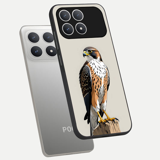  Clever Eagle phone case For Poco F8 Pro showing premium glass back cover with detailed artwork