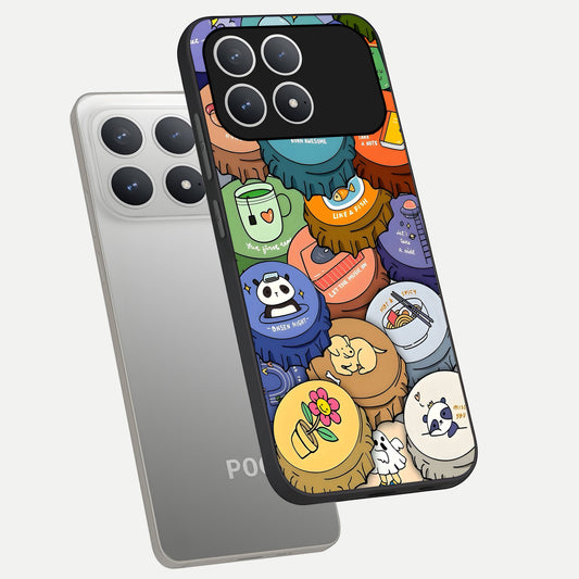  Coins Patterns phone case For Poco F8 Pro showing premium glass back cover with detailed artwork