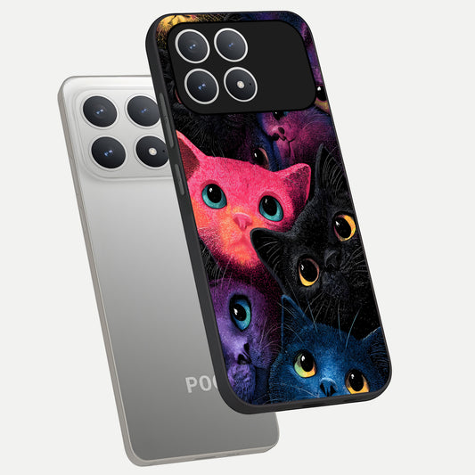  Cosmic Cats Dreams phone case For Poco F8 Pro showing premium glass back cover with detailed artwork