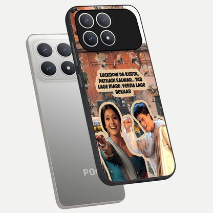  Desi Retro Vibes phone case For Poco F8 Pro showing premium glass back cover with detailed artwork
