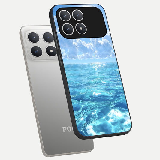  Endless Ocean Horizon phone case For Poco F8 Pro showing premium glass back cover with detailed artwork