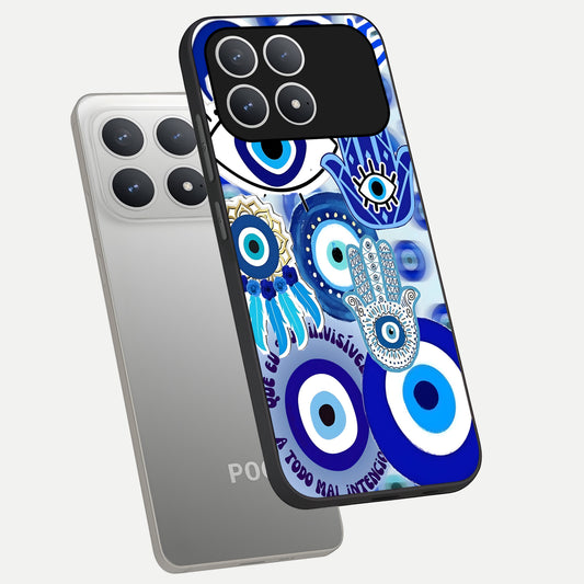  Evil Eyes Dream phone case For Poco F8 Pro showing premium glass back cover with detailed artwork