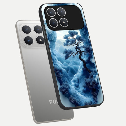  Frozen Serenity Gate phone case For Poco F8 Pro showing premium glass back cover with detailed artwork