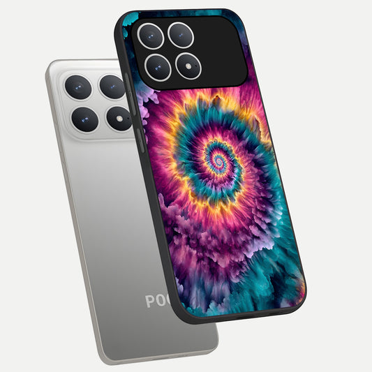  Galactic Spiral Burst phone case For Poco F8 Pro showing premium glass back cover with detailed artwork