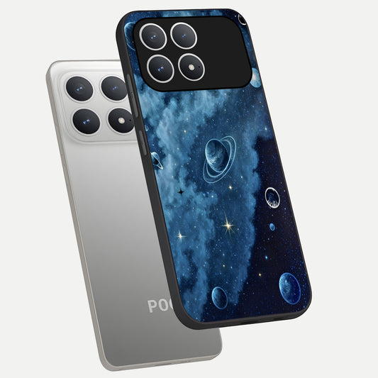  Galaxy Dream Space phone case For Poco F8 Pro showing premium glass back cover with detailed artwork