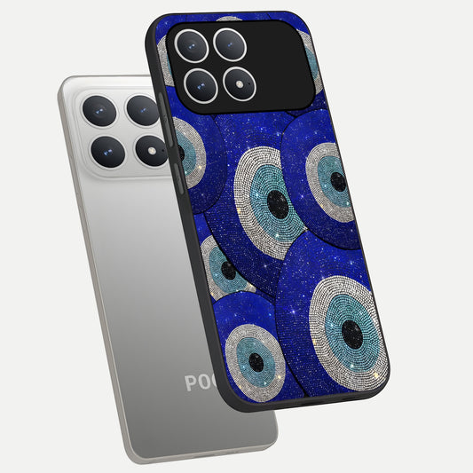  Galaxy Eye Flow phone case For Poco F8 Pro showing premium glass back cover with detailed artwork