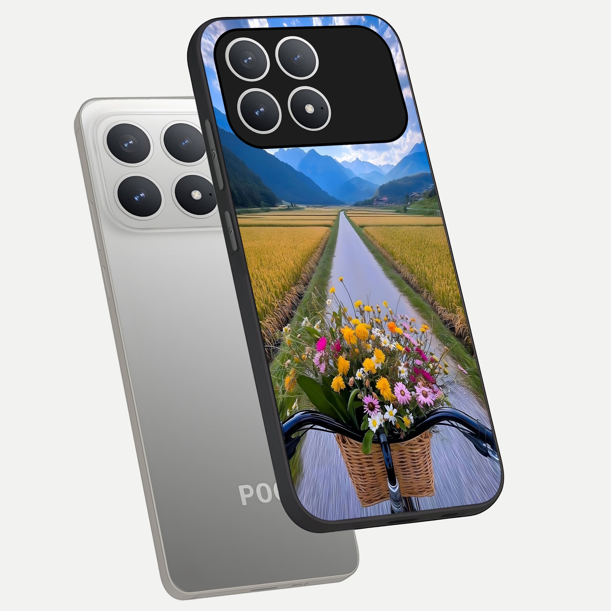  Golden Field Journey phone case For Poco F8 Pro showing premium glass back cover with detailed artwork