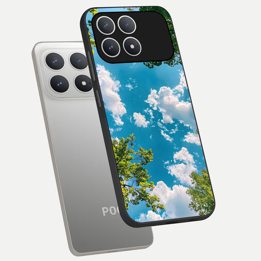  Green Moon Energy phone case For Poco F8 Pro showing premium glass back cover with detailed artwork