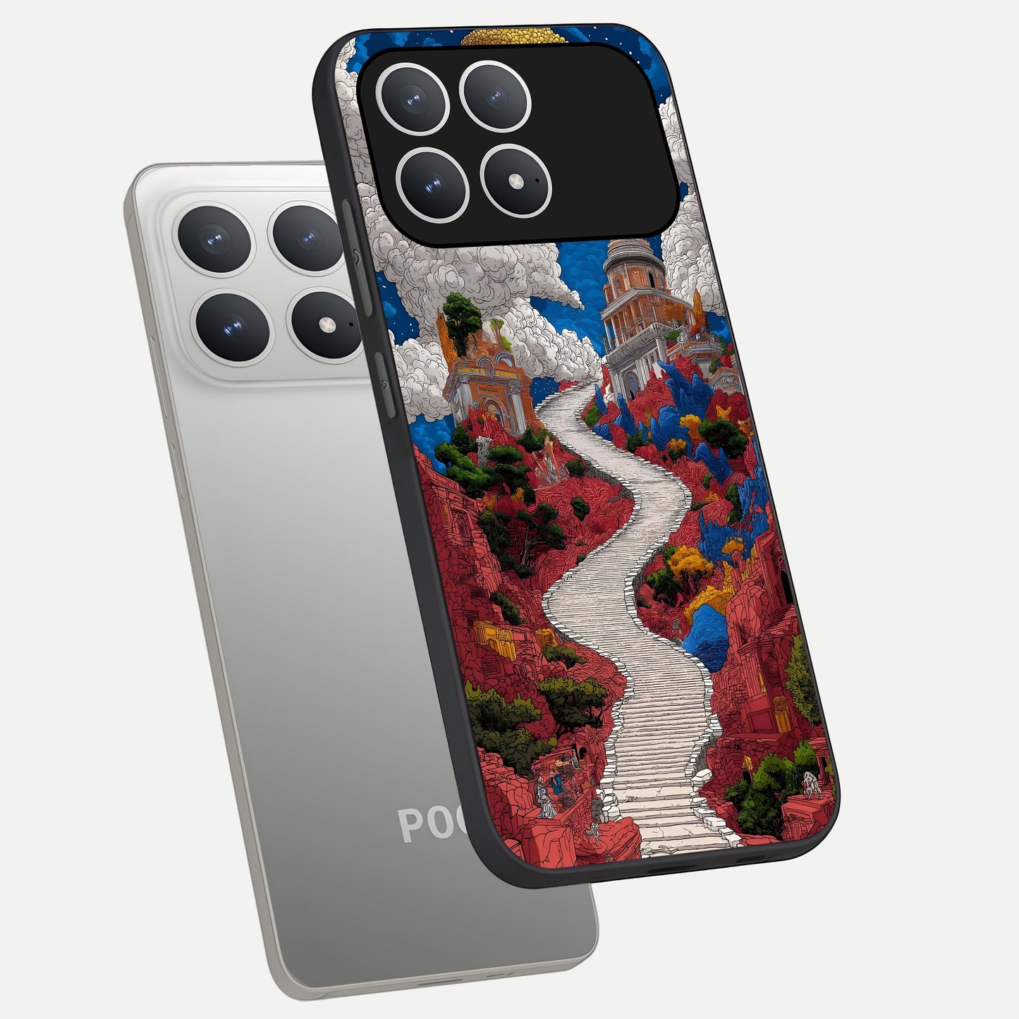  Heavenly Moon Path phone case For Poco F8 Pro showing premium glass back cover with detailed artwork