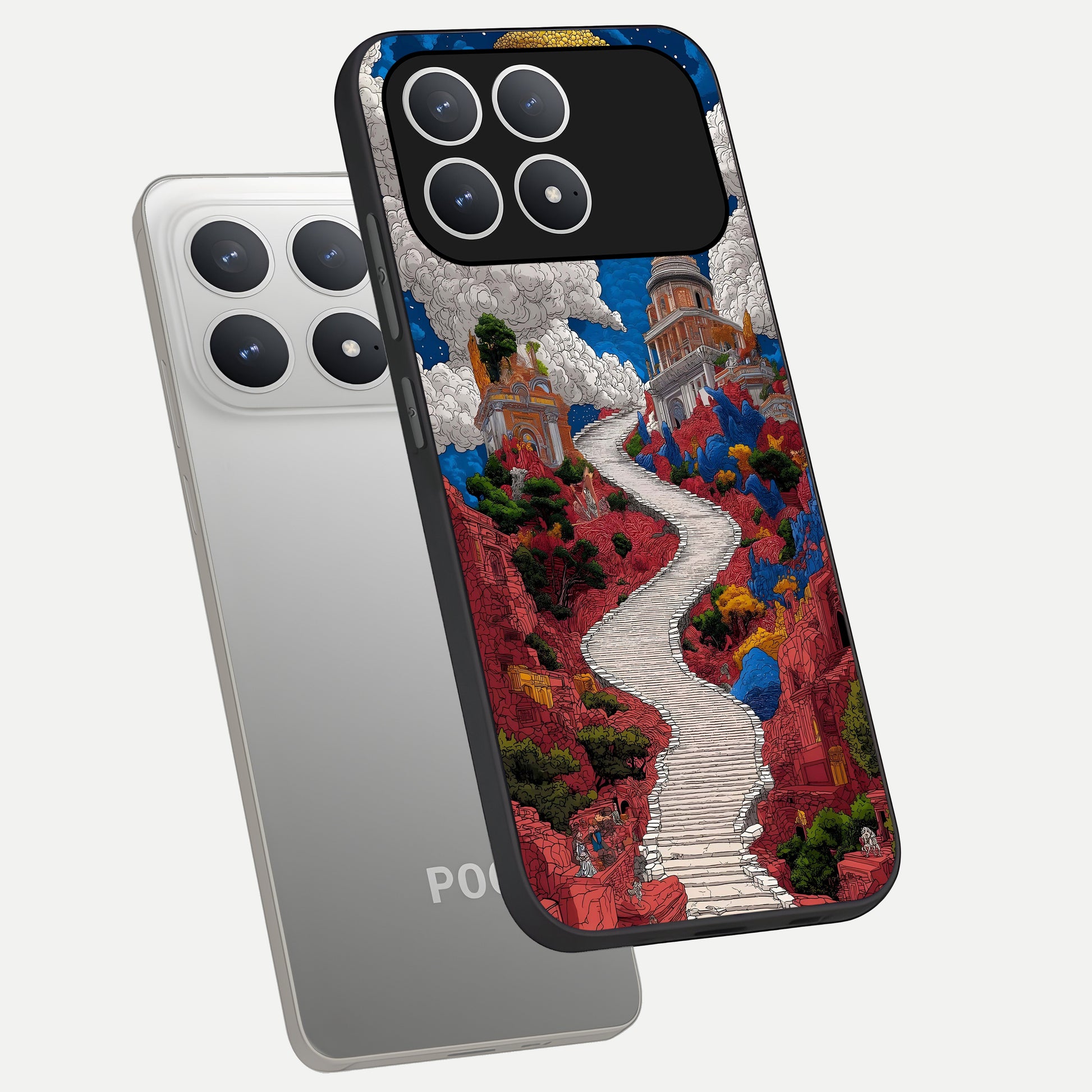  Heavenly Moon Path phone case For Poco F8 Pro showing premium glass back cover with detailed artwork