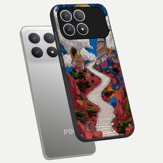  Heavenly Moon Path phone case For Poco F8 Pro showing premium glass back cover with detailed artwork