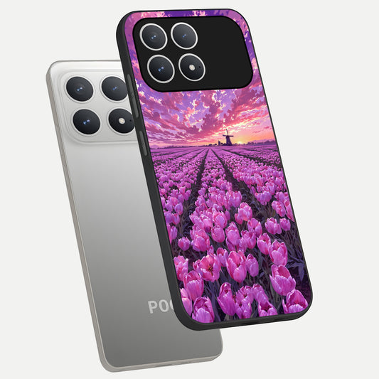  Lavender Dream Skies phone case For Poco F8 Pro showing premium glass back cover with detailed artwork
