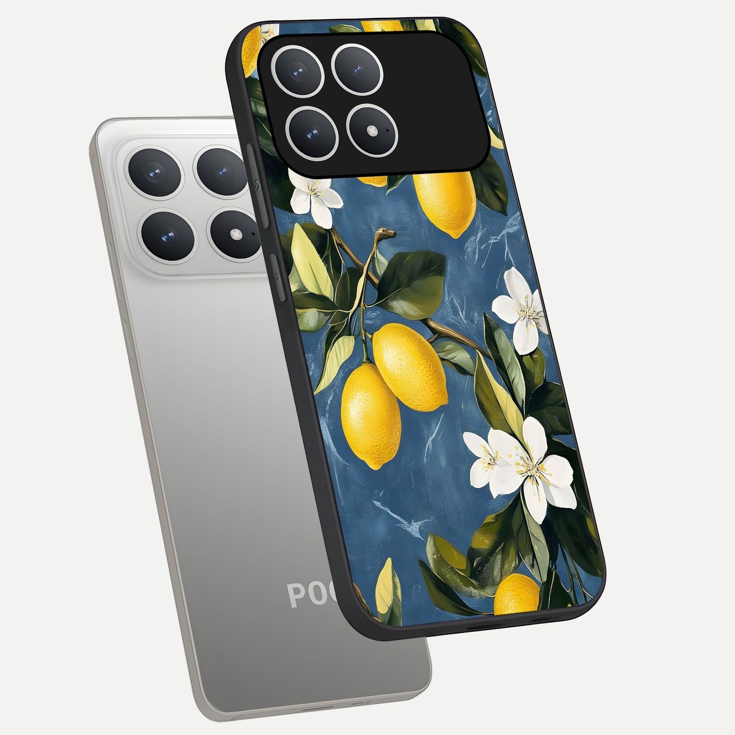  Lemon Dream Garden phone case For Poco F8 Pro showing premium glass back cover with detailed artwork