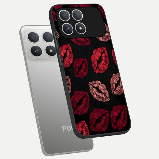  Midnight Kiss Love phone case For Poco F8 Pro showing premium glass back cover with detailed artwork