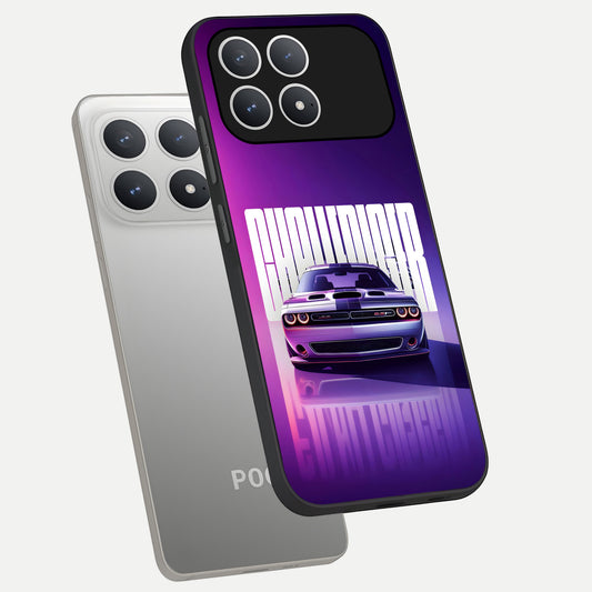  Midnight Muscle Ride phone case For Poco F8 Pro showing premium glass back cover with detailed artwork