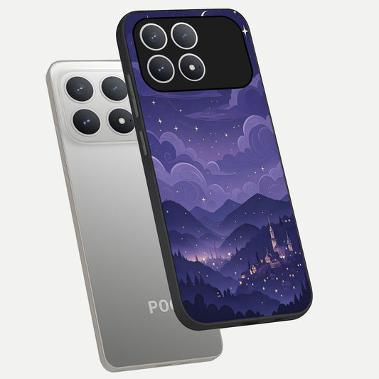  Minimal Night View phone case For Poco F8 Pro showing premium glass back cover with detailed artwork