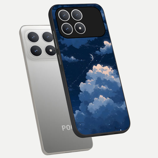  Moon Dream Haze phone case For Poco F8 Pro showing premium glass back cover with detailed artwork