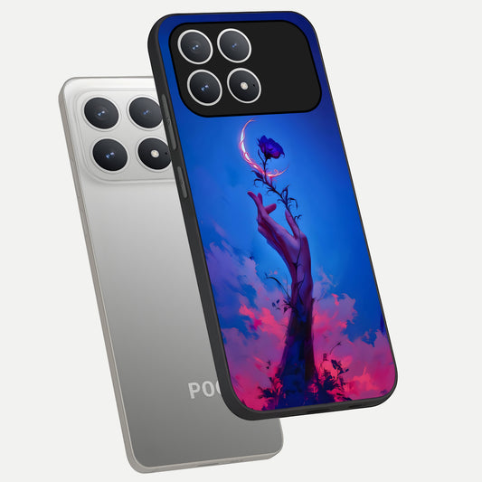  Mystic Hand phone case For Poco F8 Pro showing premium glass back cover with detailed artwork