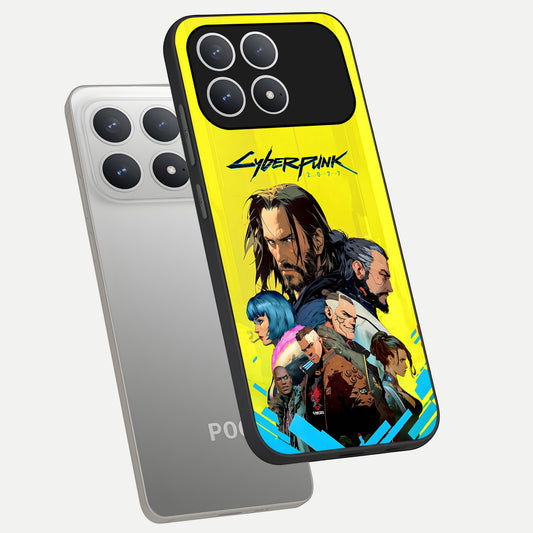  Neon Rebel Genesis phone case For Poco F8 Pro showing premium glass back cover with detailed artwork