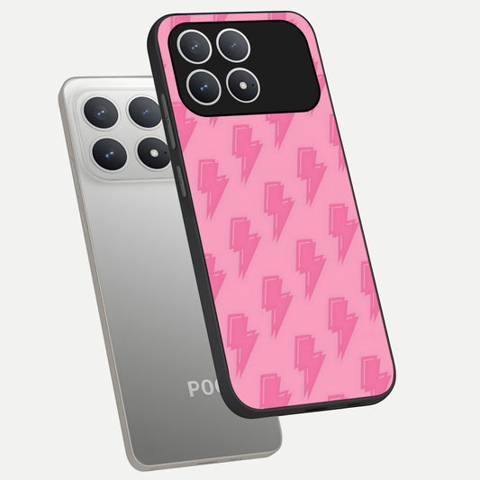  Pink Moo Magic phone case For Poco F8 Pro showing premium glass back cover with detailed artwork