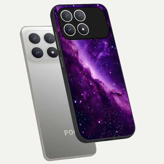  Purple Shade Sky phone case For Poco F8 Pro showing premium glass back cover with detailed artwork
