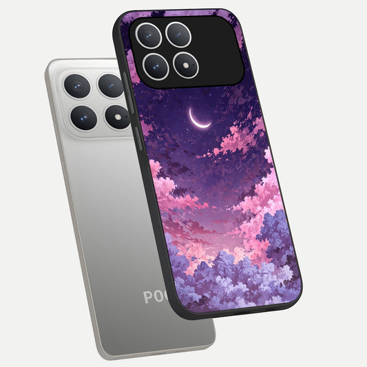  Sky Drift Clouds phone case For Poco F8 Pro showing premium glass back cover with detailed artwork