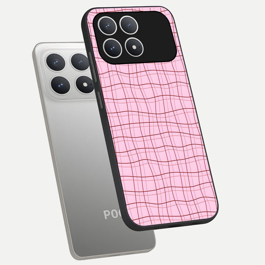  Soft Grid Bliss phone case For Poco F8 Pro showing premium glass back cover with detailed artwork
